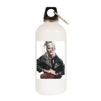 Carmen Kass White Water Bottle With Carabiner