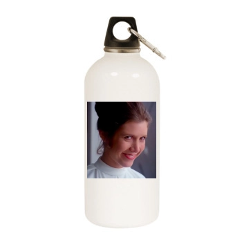 Carrie Fisher White Water Bottle With Carabiner