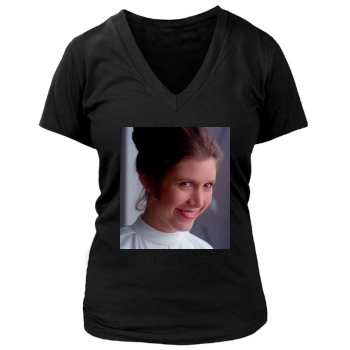 Carrie Fisher Women's Deep V-Neck TShirt