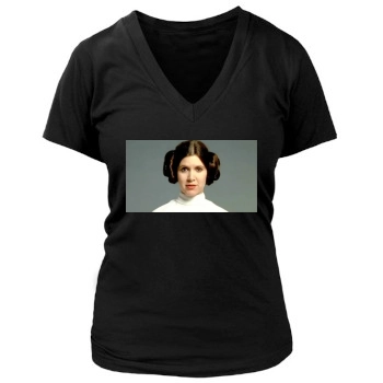 Carrie Fisher Women's Deep V-Neck TShirt