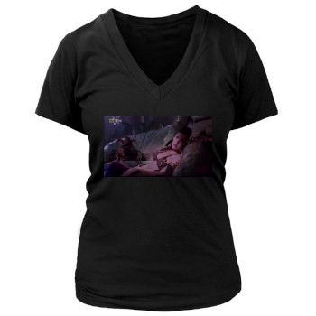 Carrie Fisher Women's Deep V-Neck TShirt