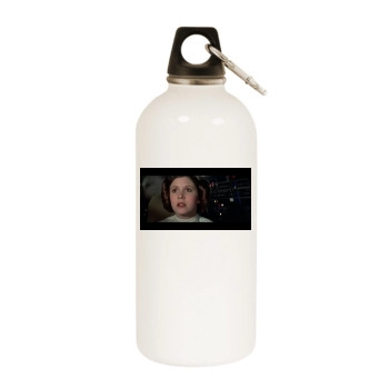 Carrie Fisher White Water Bottle With Carabiner