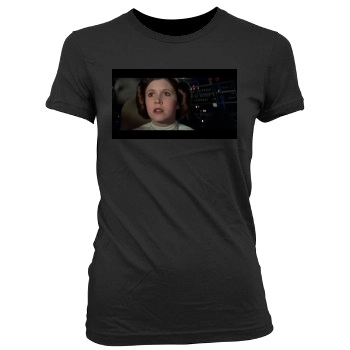 Carrie Fisher Women's Junior Cut Crewneck T-Shirt