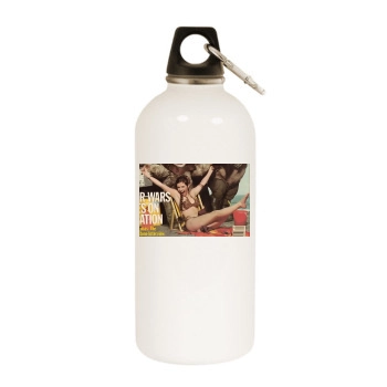 Carrie Fisher White Water Bottle With Carabiner