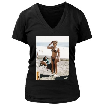 Carrie Fisher Women's Deep V-Neck TShirt