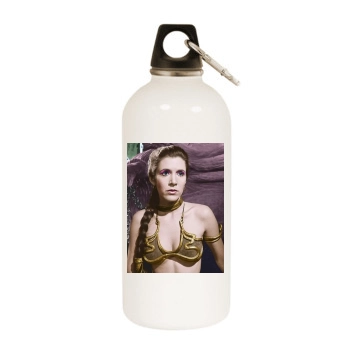 Carrie Fisher White Water Bottle With Carabiner