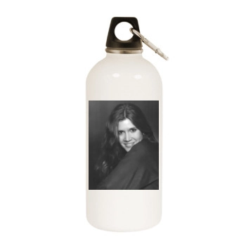 Carrie Fisher White Water Bottle With Carabiner