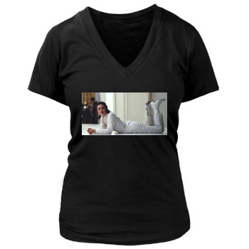 Carrie Fisher Women's Deep V-Neck TShirt