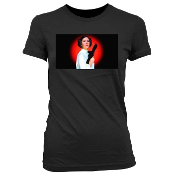 Carrie Fisher Women's Junior Cut Crewneck T-Shirt