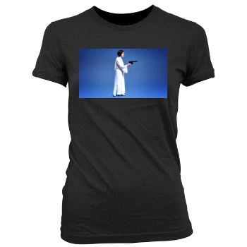 Carrie Fisher Women's Junior Cut Crewneck T-Shirt