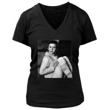 Carrie Fisher Women's Deep V-Neck TShirt