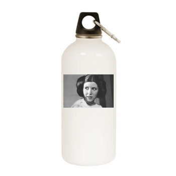 Carrie Fisher White Water Bottle With Carabiner