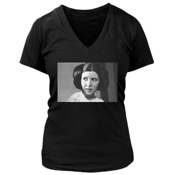 Carrie Fisher Women's Deep V-Neck TShirt