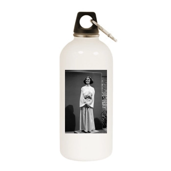 Carrie Fisher White Water Bottle With Carabiner