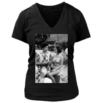 Carrie Fisher Women's Deep V-Neck TShirt