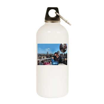 Carrie Fisher White Water Bottle With Carabiner