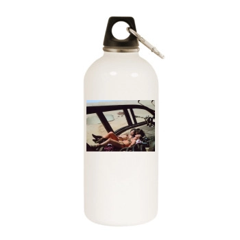 Carrie Fisher White Water Bottle With Carabiner