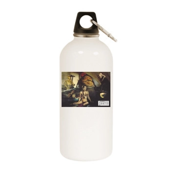 Carrie Fisher White Water Bottle With Carabiner