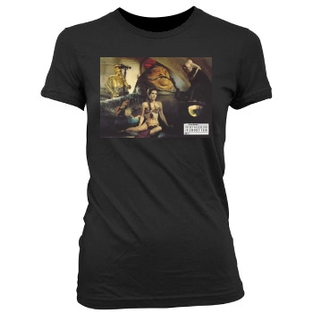 Carrie Fisher Women's Junior Cut Crewneck T-Shirt