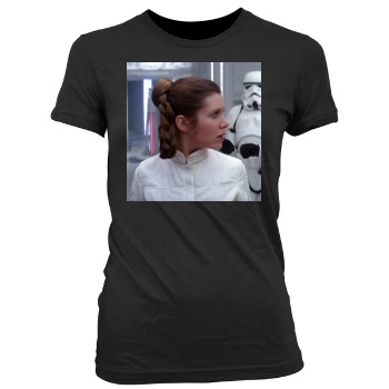 Carrie Fisher Women's Junior Cut Crewneck T-Shirt