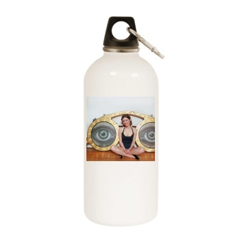 Carrie Fisher White Water Bottle With Carabiner