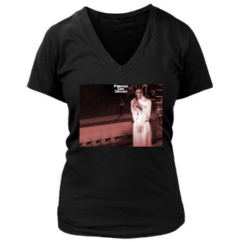 Carrie Fisher Women's Deep V-Neck TShirt