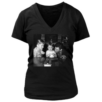 Carrie Fisher Women's Deep V-Neck TShirt