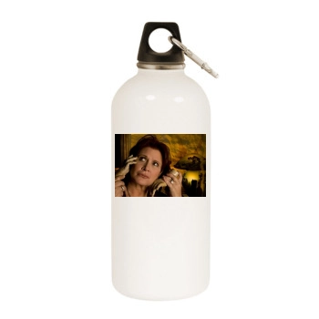 Carrie Fisher White Water Bottle With Carabiner