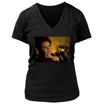 Carrie Fisher Women's Deep V-Neck TShirt