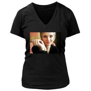 Cameron Diaz Women's Deep V-Neck TShirt