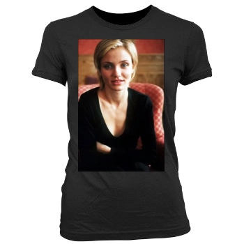 Cameron Diaz Women's Junior Cut Crewneck T-Shirt