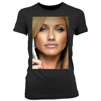 Cameron Diaz Women's Junior Cut Crewneck T-Shirt