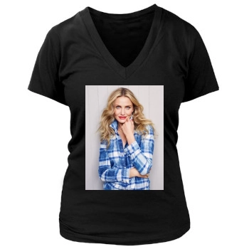 Cameron Diaz Women's Deep V-Neck TShirt