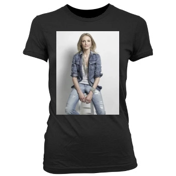 Cameron Diaz Women's Junior Cut Crewneck T-Shirt