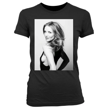 Cameron Diaz Women's Junior Cut Crewneck T-Shirt