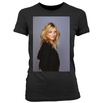 Cameron Diaz Women's Junior Cut Crewneck T-Shirt