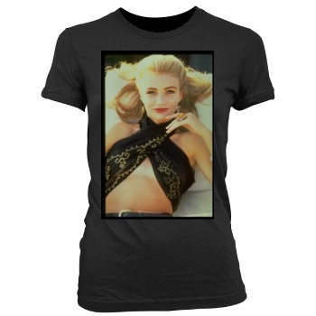 Cameron Diaz Women's Junior Cut Crewneck T-Shirt