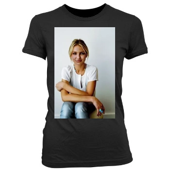 Cameron Diaz Women's Junior Cut Crewneck T-Shirt