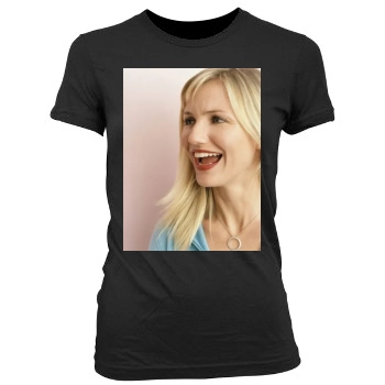 Cameron Diaz Women's Junior Cut Crewneck T-Shirt