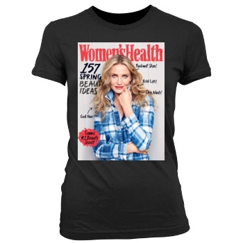 Cameron Diaz Women's Junior Cut Crewneck T-Shirt