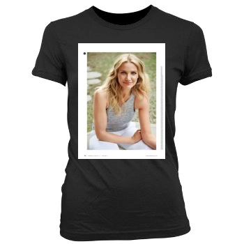 Cameron Diaz Women's Junior Cut Crewneck T-Shirt