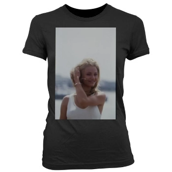 Cameron Diaz Women's Junior Cut Crewneck T-Shirt