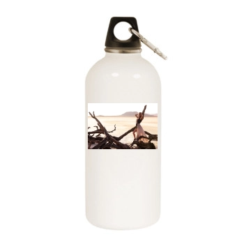 Candice Swanepoel White Water Bottle With Carabiner