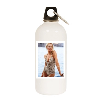 Candice Swanepoel White Water Bottle With Carabiner