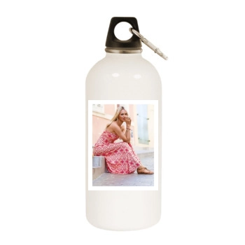 Candice Swanepoel White Water Bottle With Carabiner