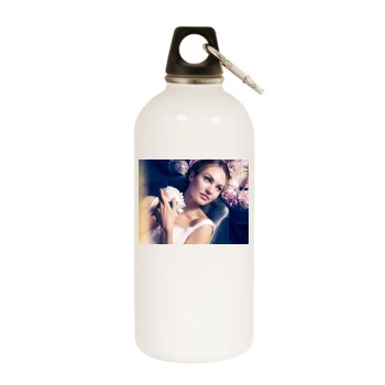 Candice Swanepoel White Water Bottle With Carabiner