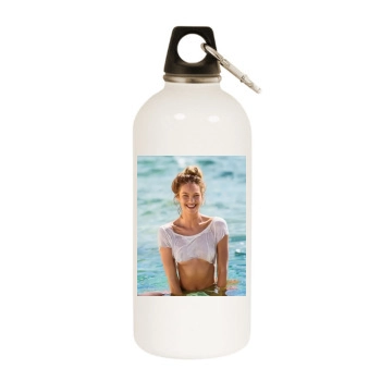 Candice Swanepoel White Water Bottle With Carabiner