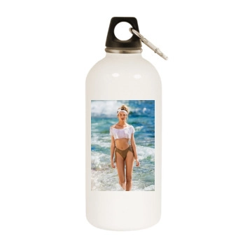 Candice Swanepoel White Water Bottle With Carabiner