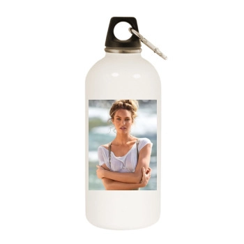 Candice Swanepoel White Water Bottle With Carabiner