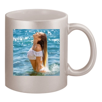 Candice Swanepoel 11oz Metallic Silver Mug